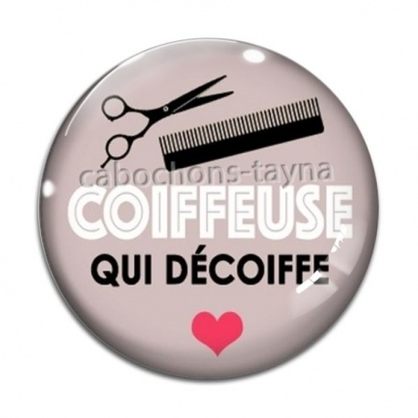 Cabochon Verre - coiffeuse qui décoiffe