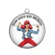 Pendentif Cabochon Argent - je suis une amie qui déchire