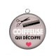 Pendentif Cabochon Argent - coiffeuse qui décoiffe