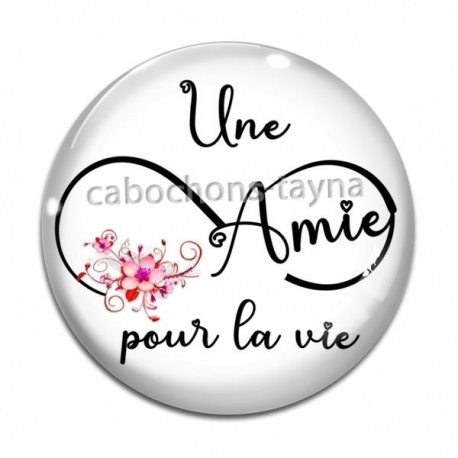 Cabochon Verre - une amie pour la vie