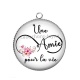 Pendentif Cabochon Argent - une amie pour la vie