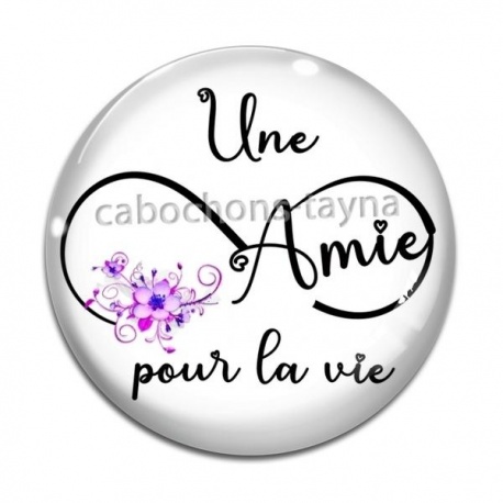 Cabochon Verre - une amie pour la vie