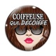 Cabochon Verre - coiffeuse qui décoiffe