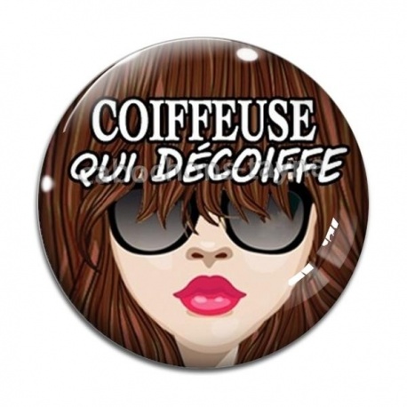 Cabochon Verre - coiffeuse qui décoiffe