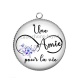 Pendentif Cabochon Argent - une amie pour la vie