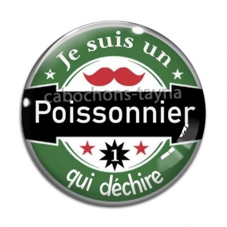 Cabochon Verre - je suis poissonnier qui déchire