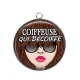 Pendentif Cabochon Argent - coiffeuse qui décoiffe