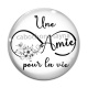 Cabochon Verre - une amie pour la vie