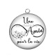Pendentif Cabochon Argent - une amie pour la vie