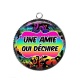 Pendentif Cabochon Argent - une amie qui déchire