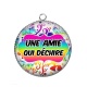 Pendentif Cabochon Argent - une amie qui déchire