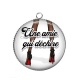 Pendentif Cabochon Argent - une amie qui déchire