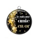 Pendentif Cabochon Argent - amie en or