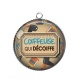 Pendentif Cabochon Argent - coiffeuse qui décoiffe