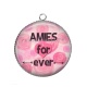 Pendentif Cabochon Argent - amies for ever