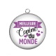 Pendentif Cabochon Argent - meilleure copine