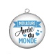 Pendentif Cabochon Argent - meilleure amie