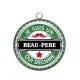 Pendentif Cabochon Argent - je suis un beau père qui déchire