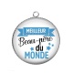Pendentif Cabochon Argent - meilleur beau père