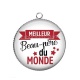 Pendentif Cabochon Argent - meilleur beau père