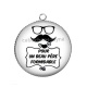 Pendentif Cabochon Argent - pour un beau père formidable