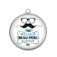 Pendentif Cabochon Argent - pour un beau père formidable
