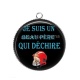 Pendentif Cabochon Argent - je suis un beau père qui déchire