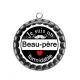 Pendentif Cabochon Argent - je suis un beau père formidable