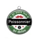 Pendentif Cabochon Argent - je suis poissonnier qui déchire