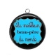 Pendentif Cabochon Argent - meilleur beau père