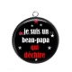 Pendentif Cabochon Argent - je suis un beau papa qui déchire