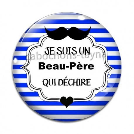 Cabochon Verre - beau père qui déchire