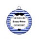 Pendentif Cabochon Argent - beau père qui déchire