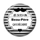 Cabochon Résine - beau père qui déchire