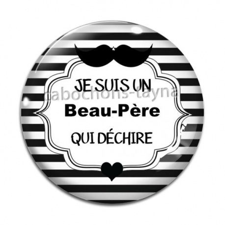 Cabochon Verre - beau père qui déchire