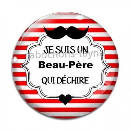 Cabochon Verre - beau père qui déchire