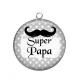 Pendentif Cabochon Argent - super papa