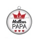 Pendentif Cabochon Argent - meilleur papa