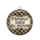 Pendentif Cabochon Argent - meilleur papa