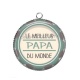 Pendentif Cabochon Argent - meilleur papa
