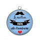 Pendentif Cabochon Argent - meilleur papa