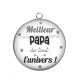 Pendentif Cabochon Argent - meilleur papa