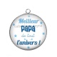 Pendentif Cabochon Argent - meilleur papa