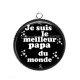 Pendentif Cabochon Argent - meilleur papa