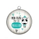 Pendentif Cabochon Argent - meilleur papa