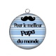 Pendentif Cabochon Argent - meilleur papa