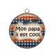 Pendentif Cabochon Argent - mon papa il est cool