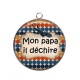 Pendentif Cabochon Argent - mon papa il déchire