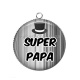 Pendentif Cabochon Argent - super papa
