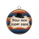 Pendentif Cabochon Argent - super papa